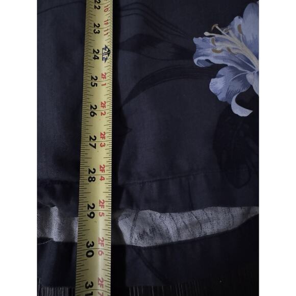 Tommy Bahama 100% Silk Men's Hawaiian Short Sleeve Shirt Gray/Blue Floral XL - Picture 6 of 9